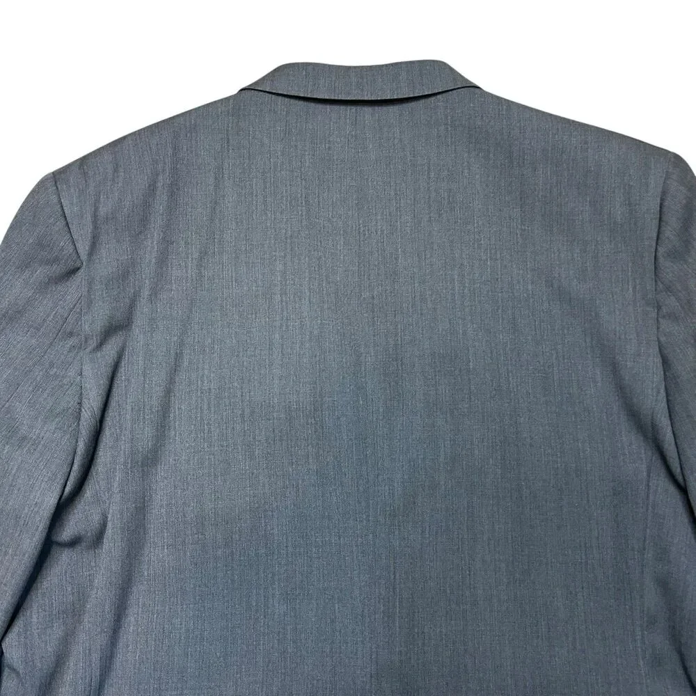 Egara Men's Blazer Jacket Sport Suit Coat 50L Long All Season Wool Gray Slim Fit